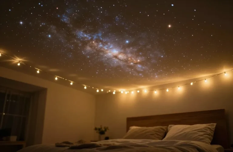 Fairy Lights Bedroom Ceiling: Cozy Galaxy Glow