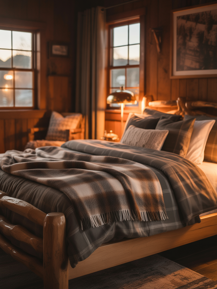 6. Cozy Cabin-Inspired Bedroom