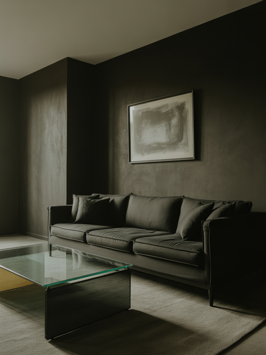 2. Moody Charcoal Retreat With Dark Walls