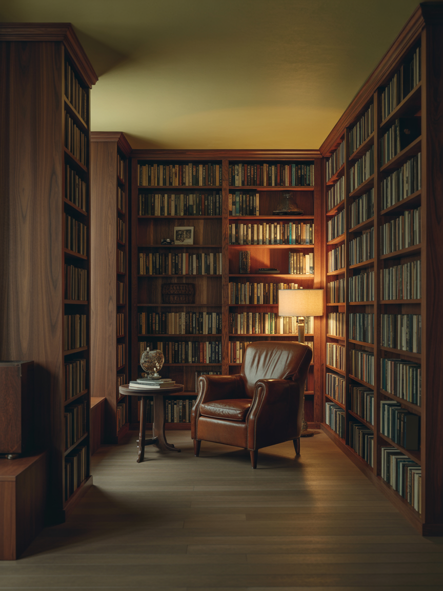 8. Dark Wood Library Lounge