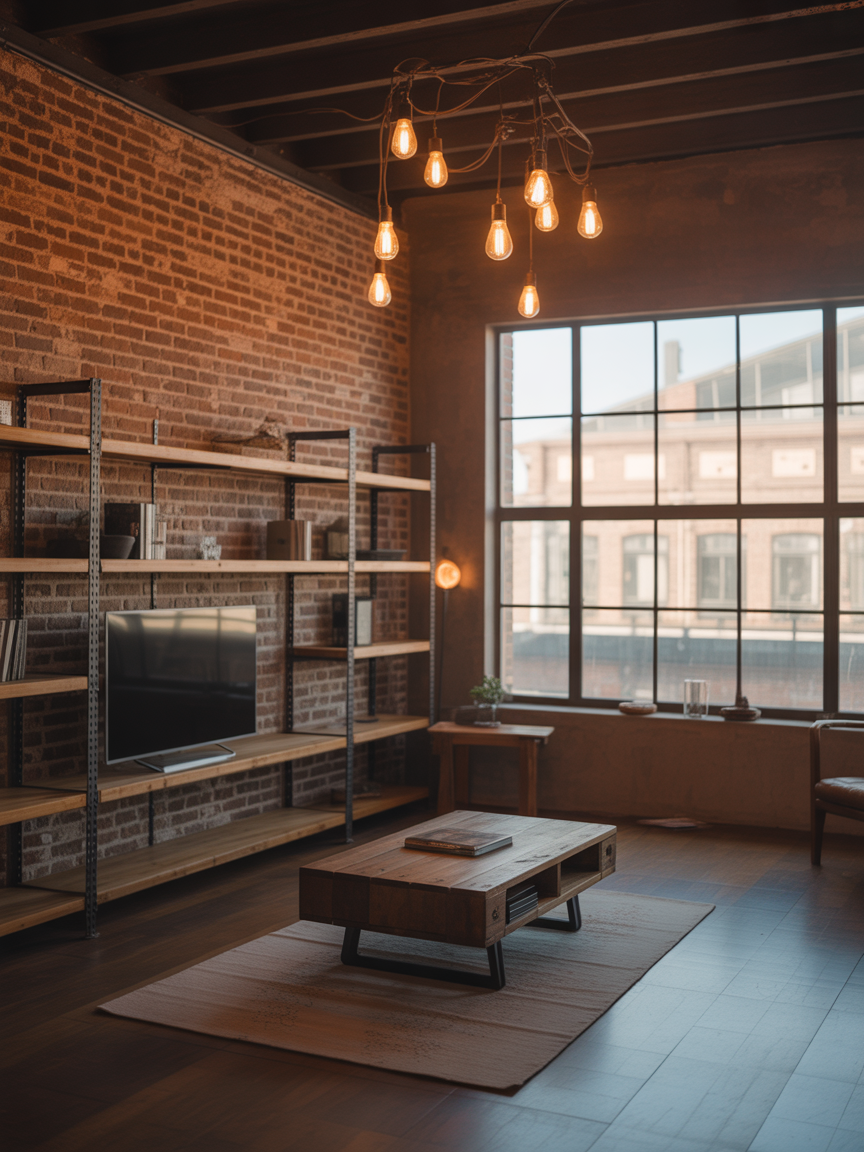 3. Industrial Loft With Raw Materials