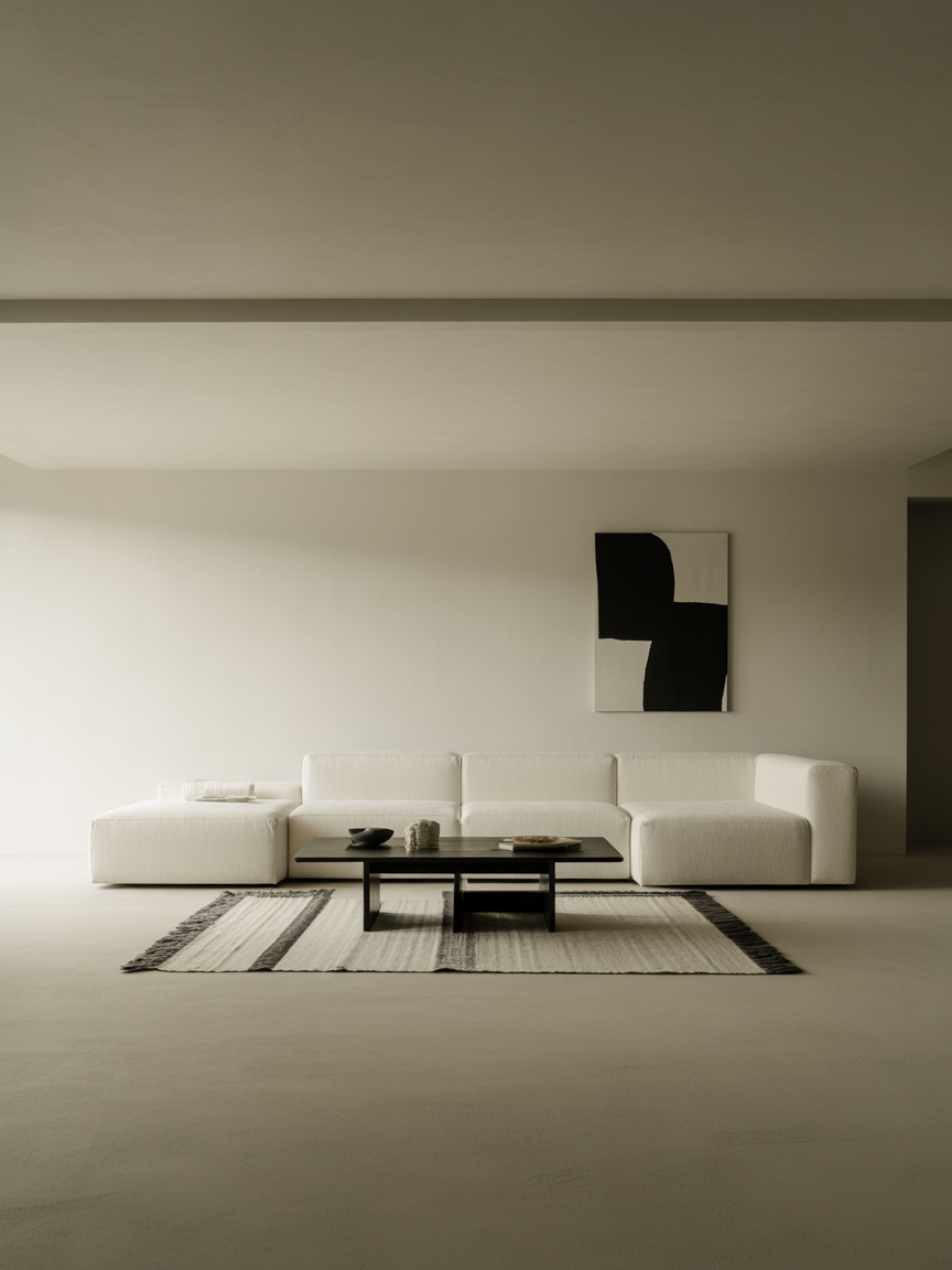 4. Minimalist Monochrome Haven