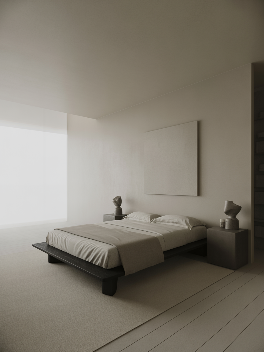 1. Minimalist Monochrome Retreat