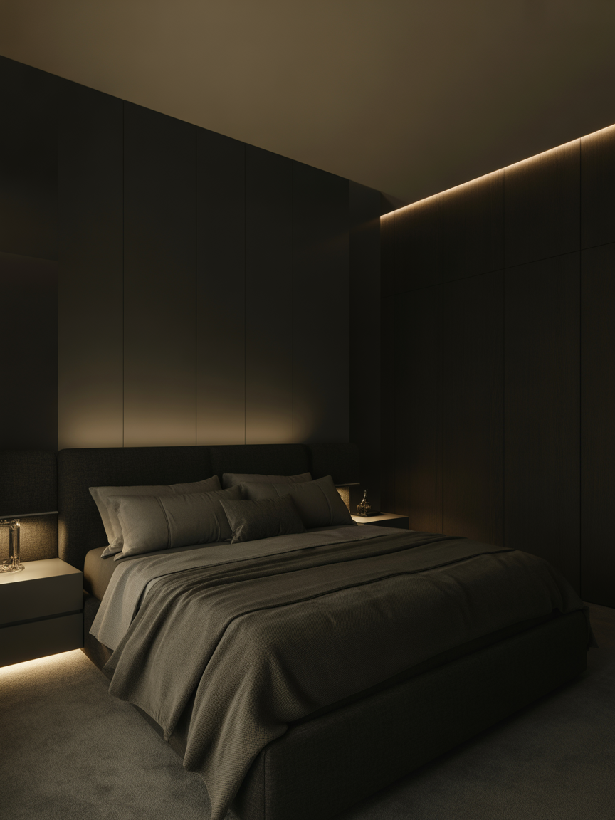 4. Sleek Dark Modern Bedroom