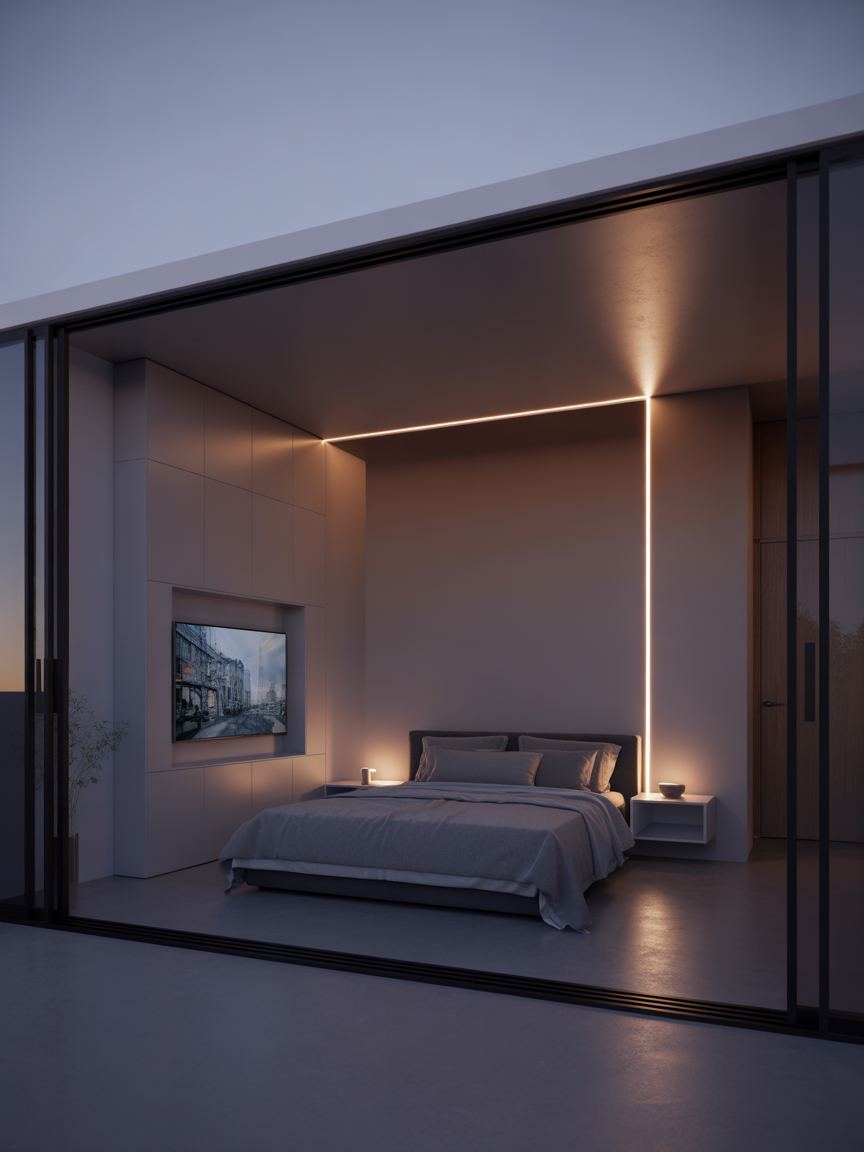 11. Smart Tech-Integrated Bedroom