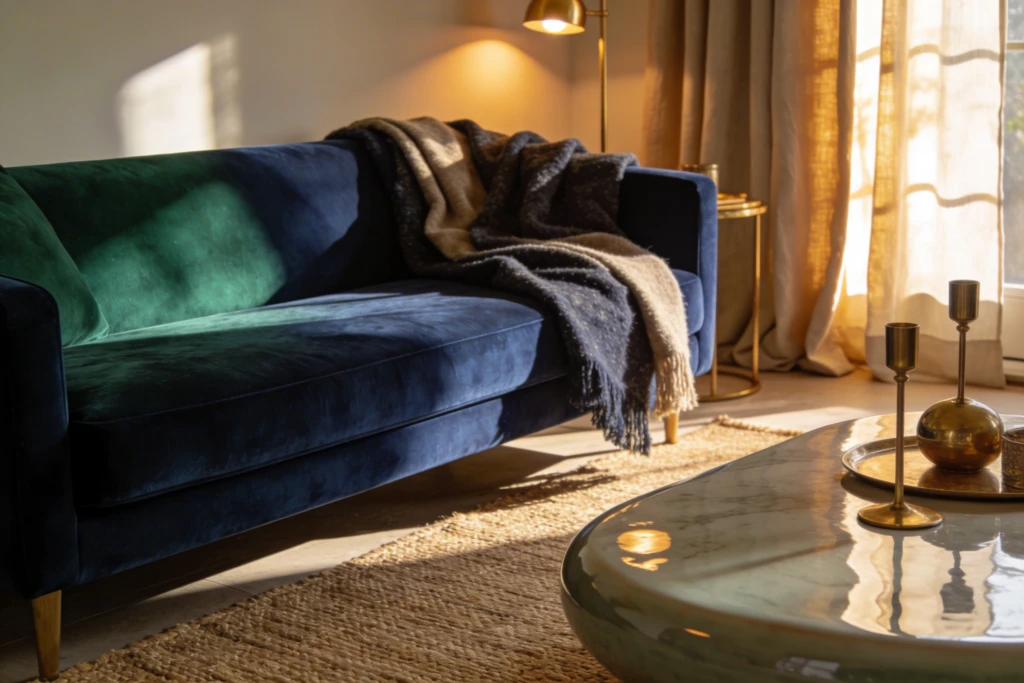 Elegant Living Room Decor: Chic Surfaces & Subtle Glam