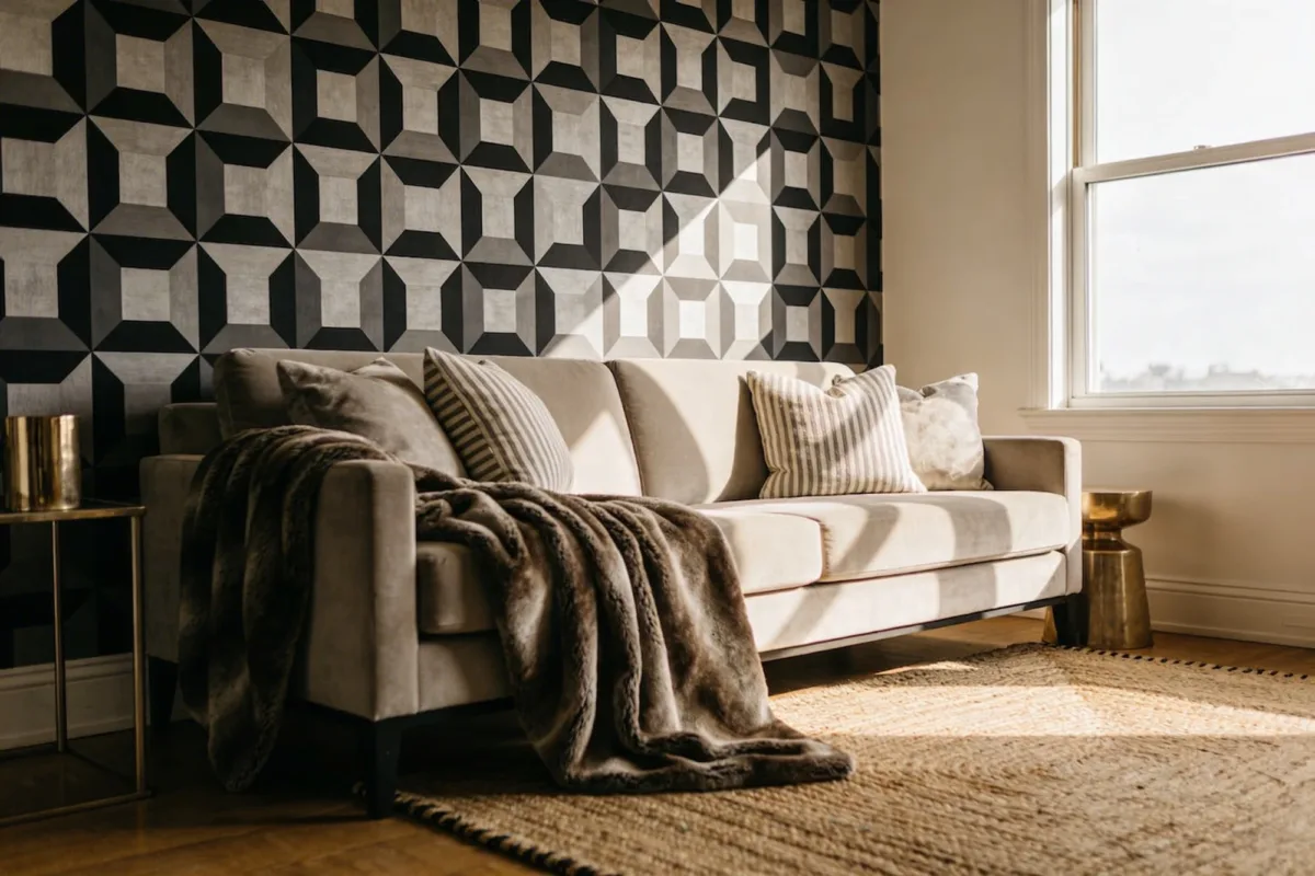 9 Elegant Living Room with Patterned Decor: Chic Patterns, Calm Vibes
