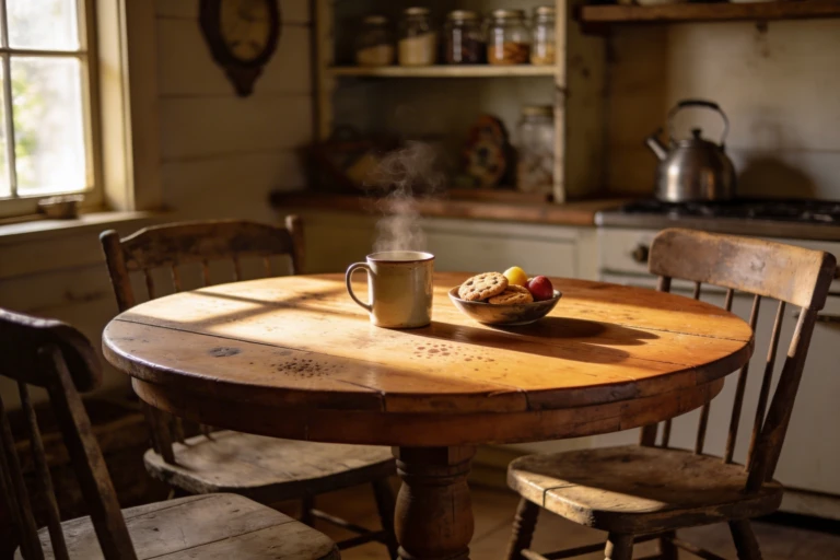 Small Round Farmhouse Kitchen Table: Cozy Heart of the Kitchen