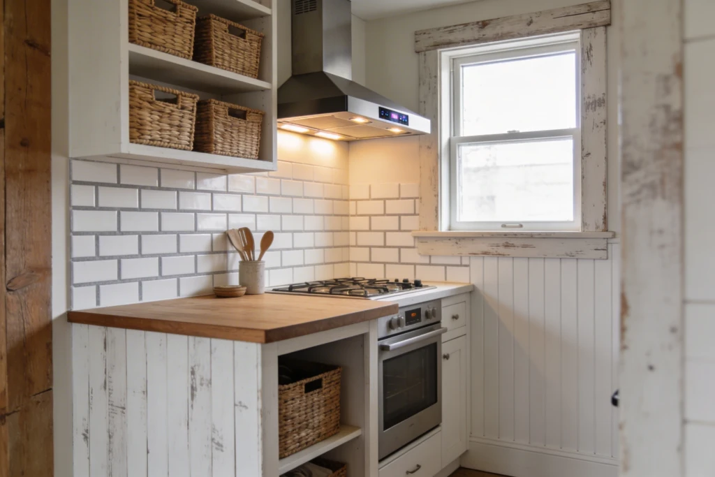 Farmhouse Kitchen Small Space House: Cozy Tech & Charm