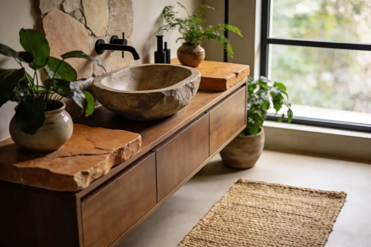 15 Earthy Modern Bathroom: Spa-Worthy Vibe at Home