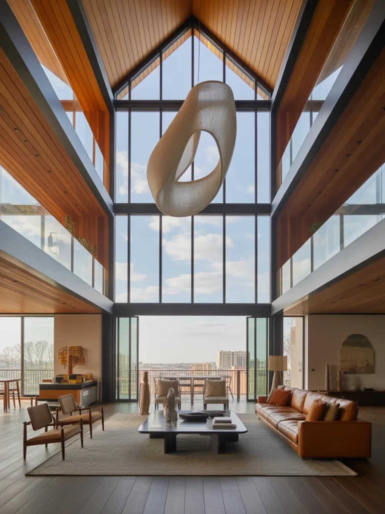 20 Jaw-Dropping High Ceiling Living Room Ideas That Highlight Architecture2