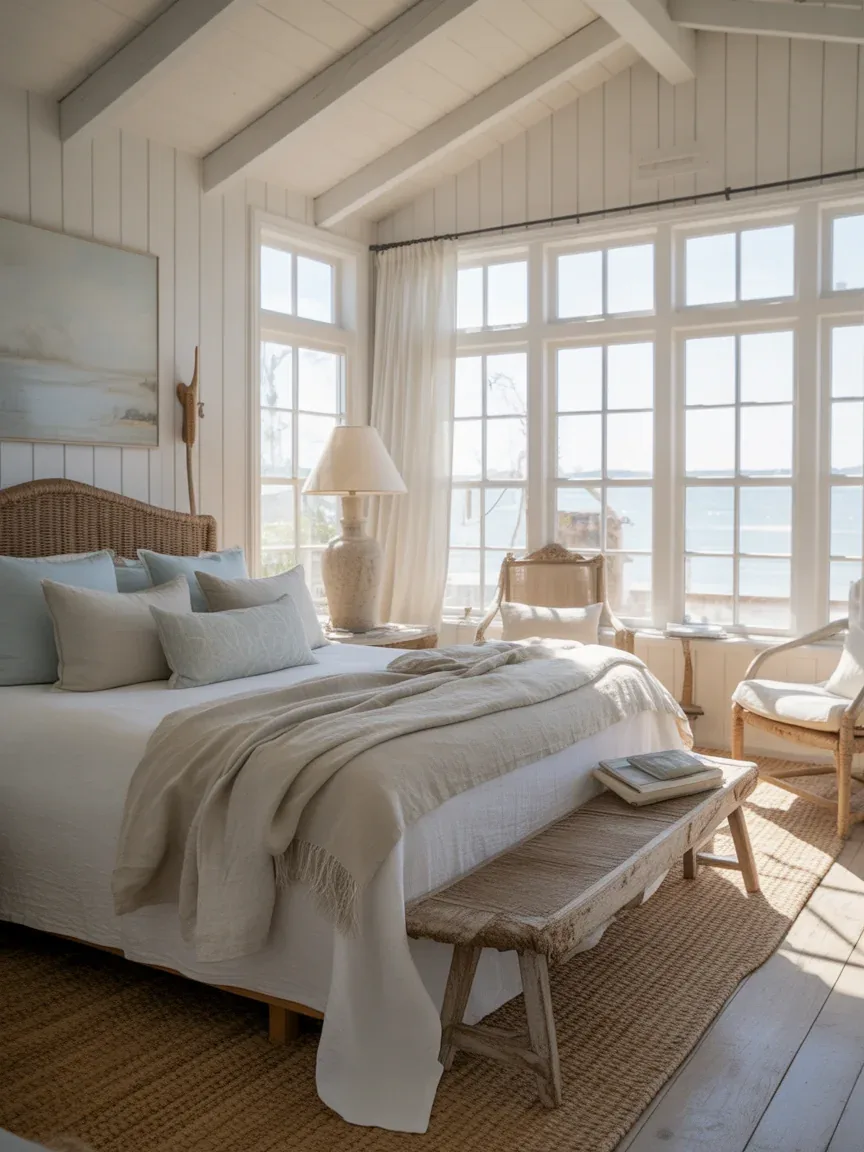 23 Coastal Farmhouse Bedroom Ideas for a Breezy, Cozy Retreat You’ll Want Immediately