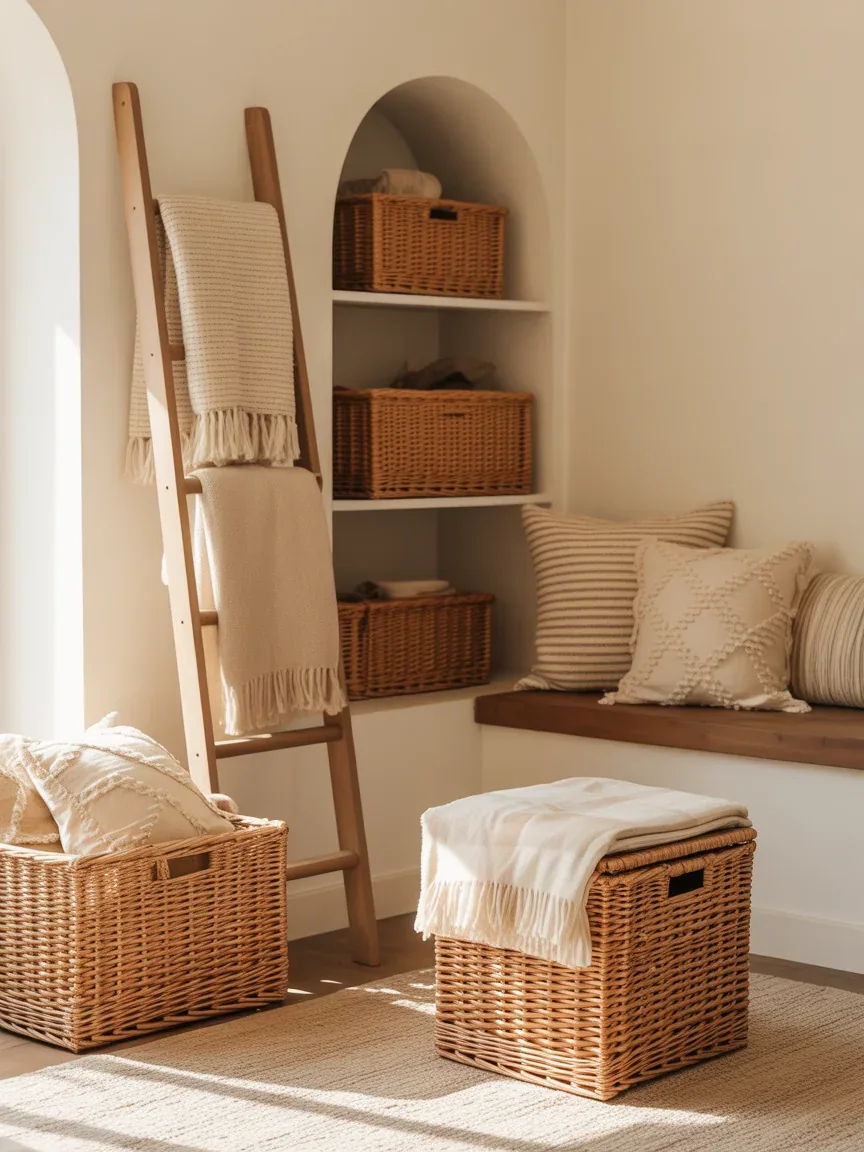24 Living Room Blanket Storage Ideas That Hide Clutter Beautifully
