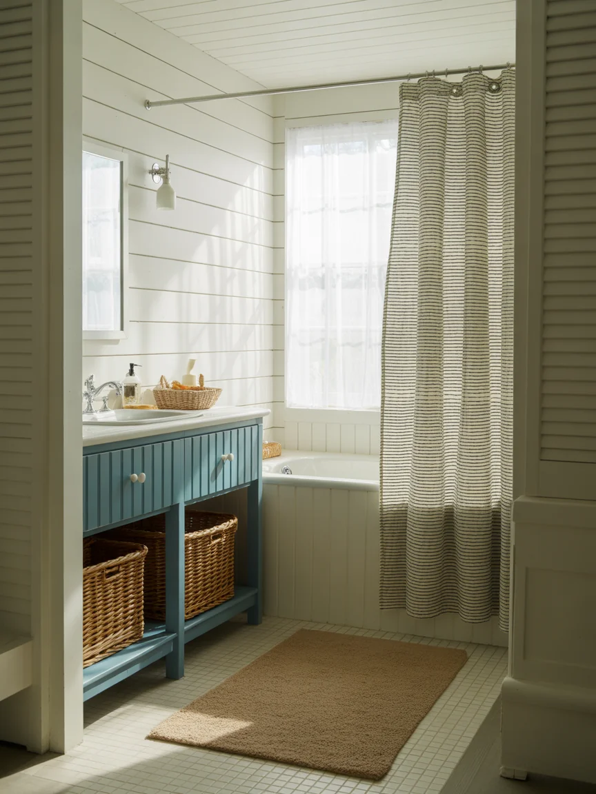 6. Coastal Calm Bathroom Escape