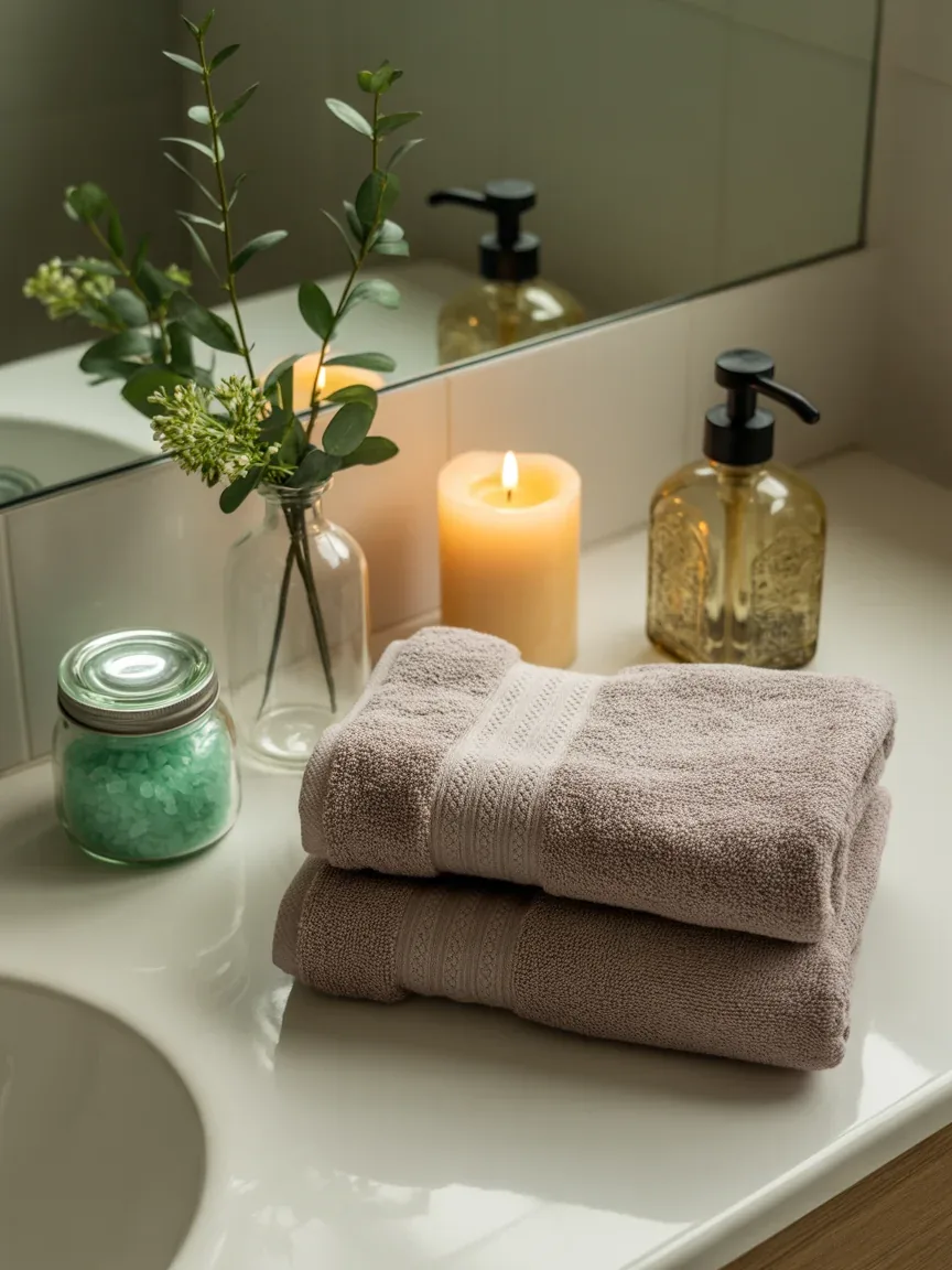 Add Accessories Around the Towels Add Accessories Around the Towels