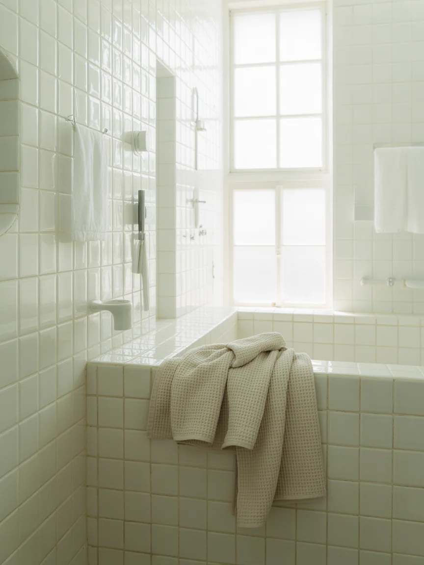 11. All-White Bathroom With Subtle Texture