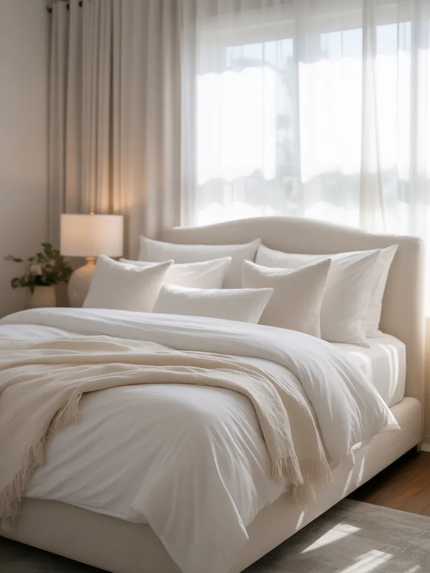 22. All-White Cloud-Like Bedroom 22. All-White Cloud-Like Bedroom