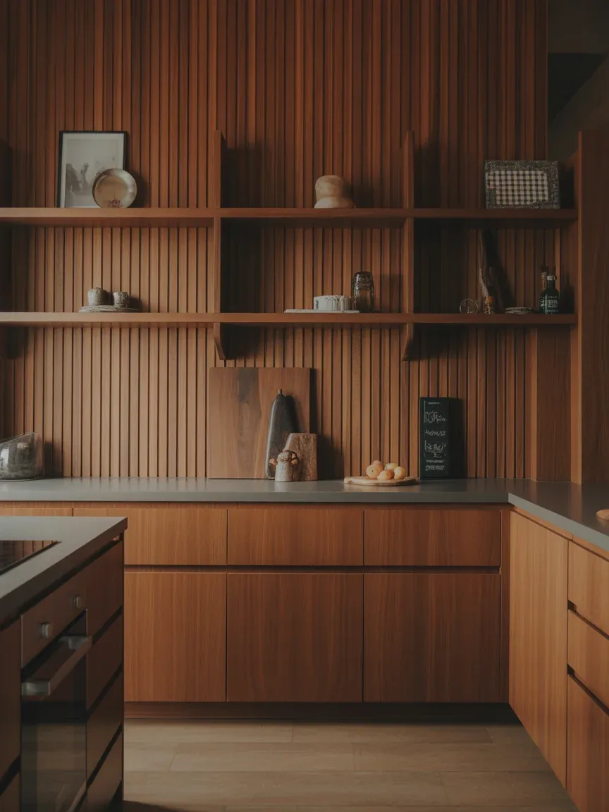 14. All-Wood Kitchen With Seamless Shelving 14. All-Wood Kitchen With Seamless Shelving