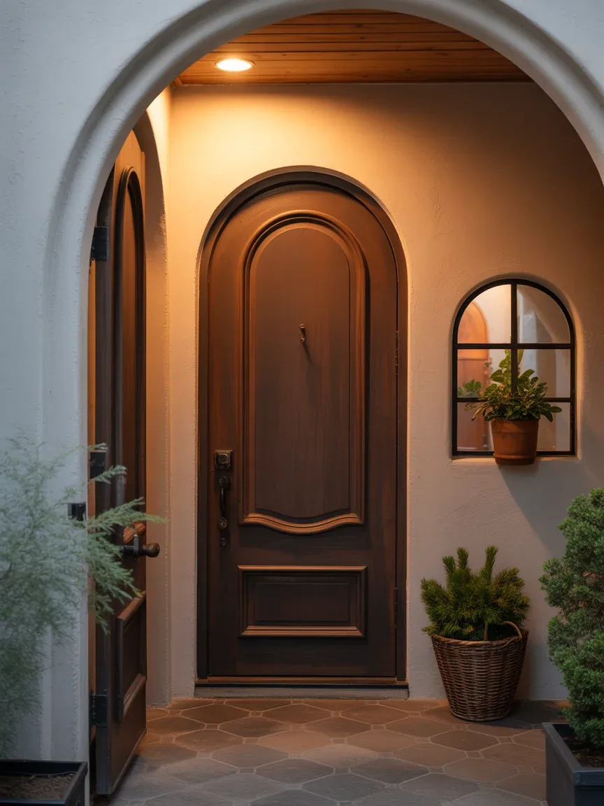 11. Arched Main Door With Old-World Charm 11. Arched Main Door With Old-World Charm