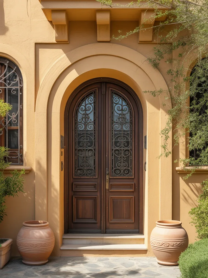 3. Arched Mediterranean Wood Doors 3. Arched Mediterranean Wood Doors
