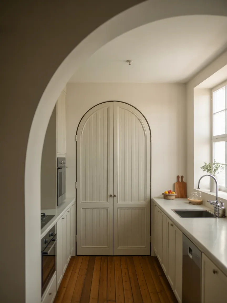 10. Arched Pantry Door For Soft Elegance 10. Arched Pantry Door For Soft Elegance