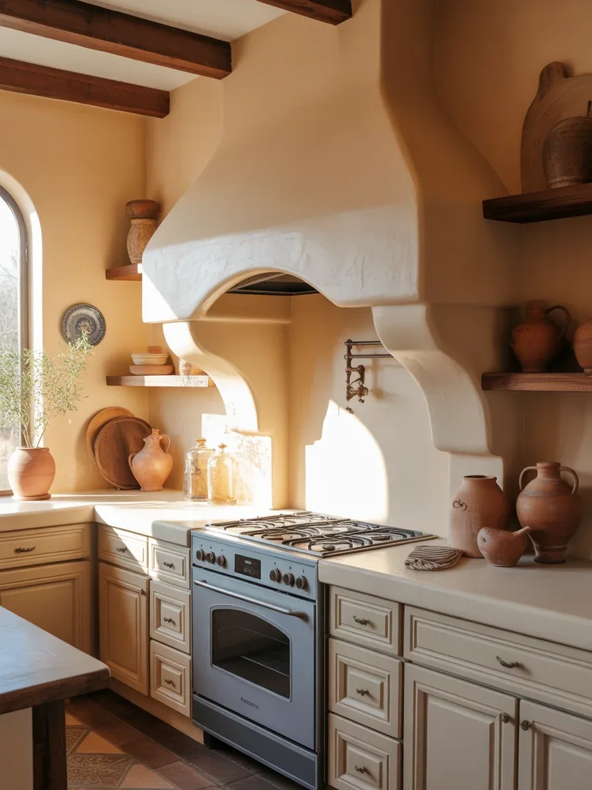 5. Arched Plaster Hood With Mediterranean Vibes 5. Arched Plaster Hood With Mediterranean Vibes