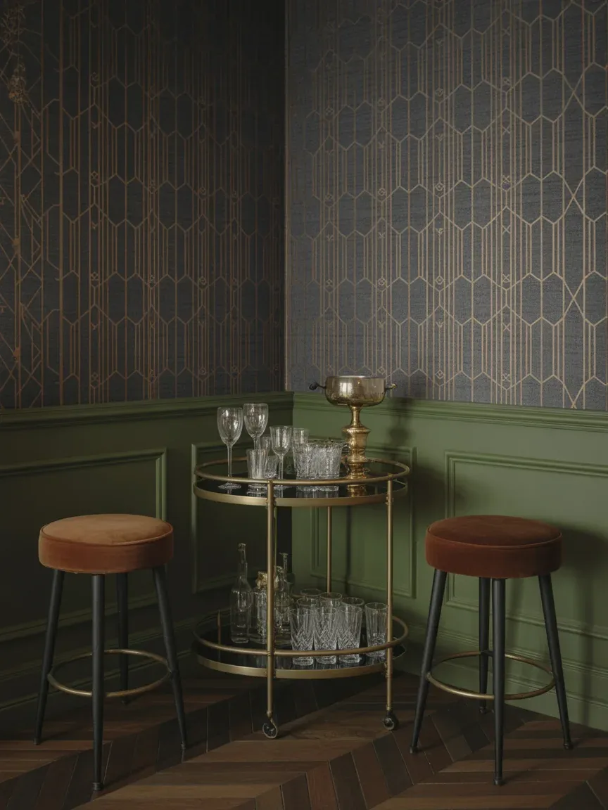 10. Art Deco-Inspired Bar Corner 10. Art Deco-Inspired Bar Corner