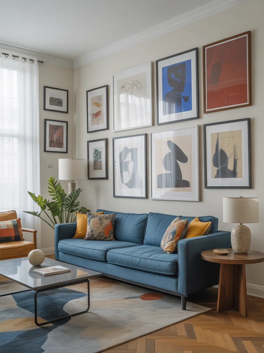 13. Art-Focused Gallery Living Room