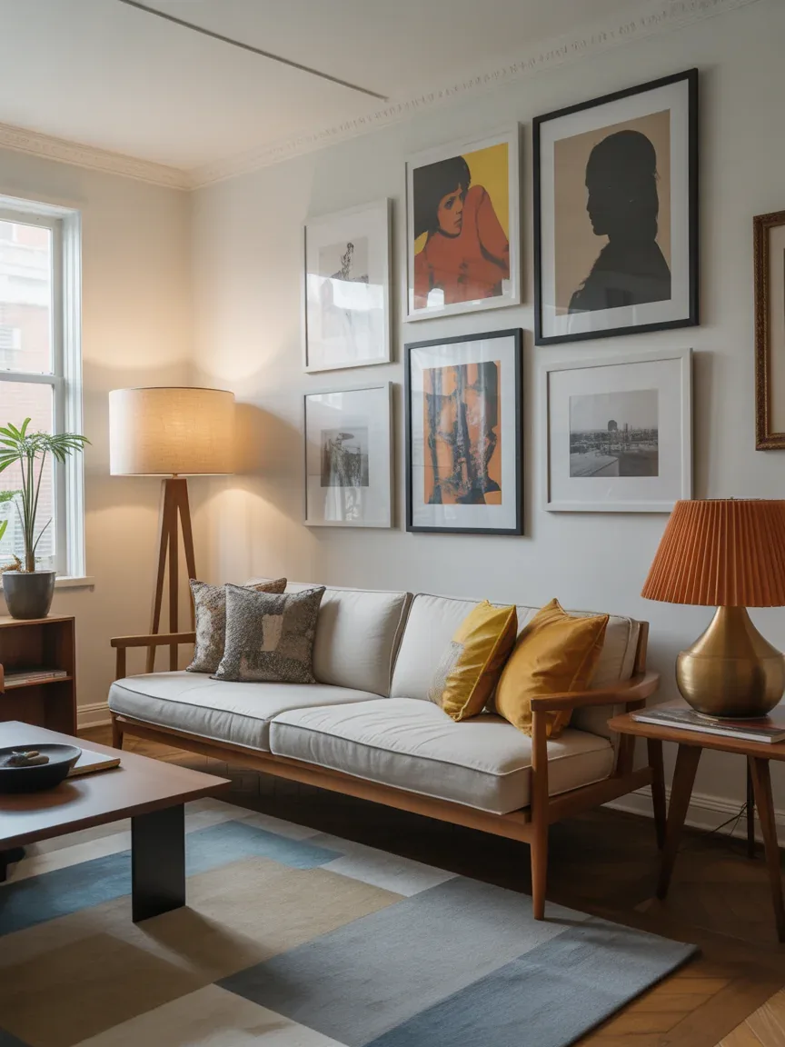 16. Artistic Mid-Century Gallery Living Room 16. Artistic Mid-Century Gallery Living Room