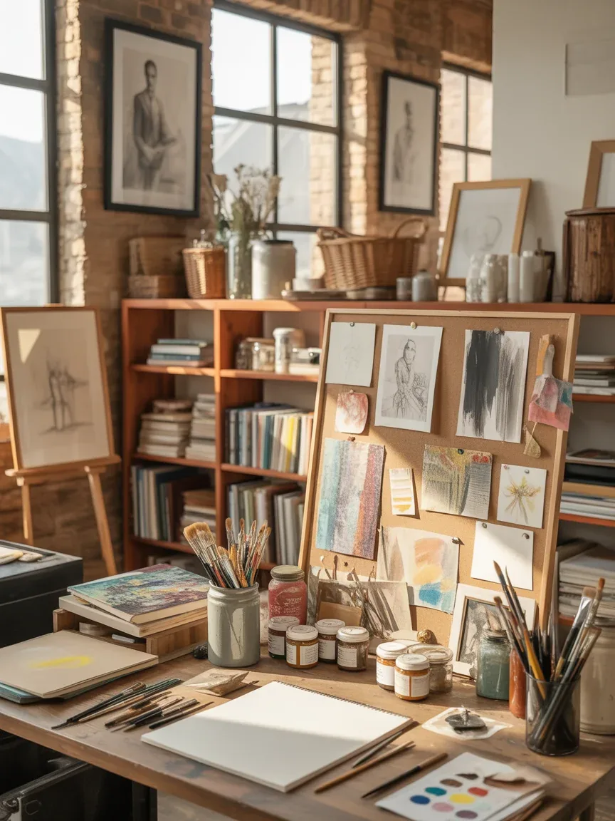 13. Artistic Studio-Inspired Workspace 13. Artistic Studio-Inspired Workspace