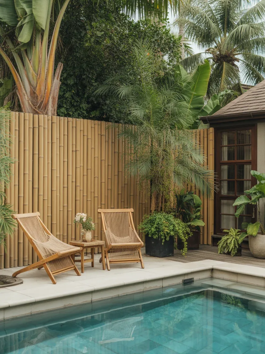 5. Bamboo-Look Composite Fence for Tropical Vibes 5. Bamboo-Look Composite Fence for Tropical Vibes