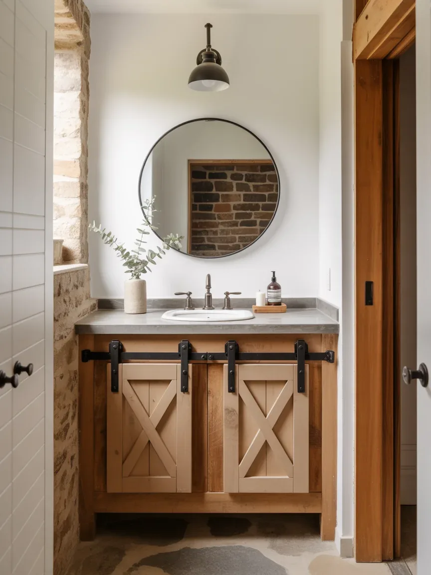 7. Barn Door Vanity Cabinet Bathroom 7. Barn Door Vanity Cabinet Bathroom