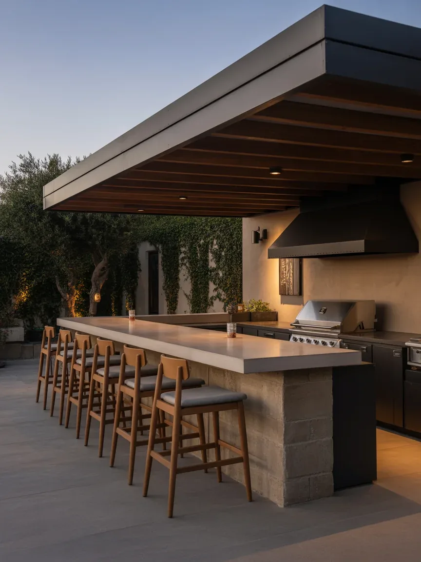 14. Bar-Style Outdoor Kitchen 14. Bar-Style Outdoor Kitchen