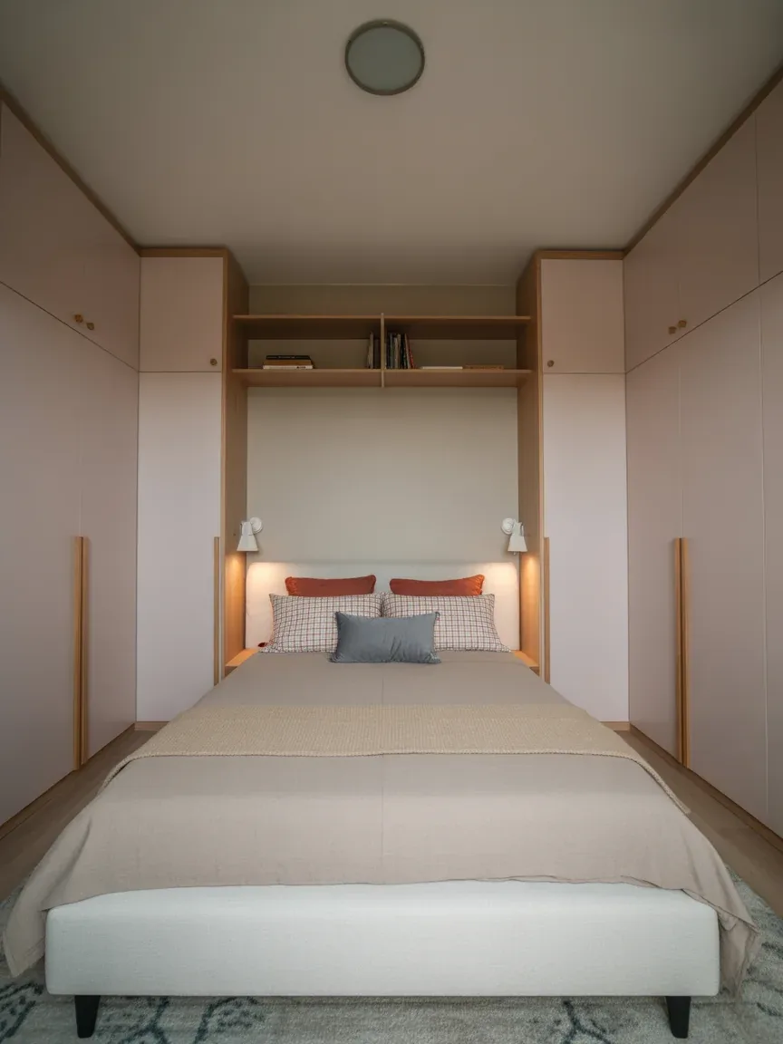 8. Bed Between Two Tall Wardrobes 8. Bed Between Two Tall Wardrobes