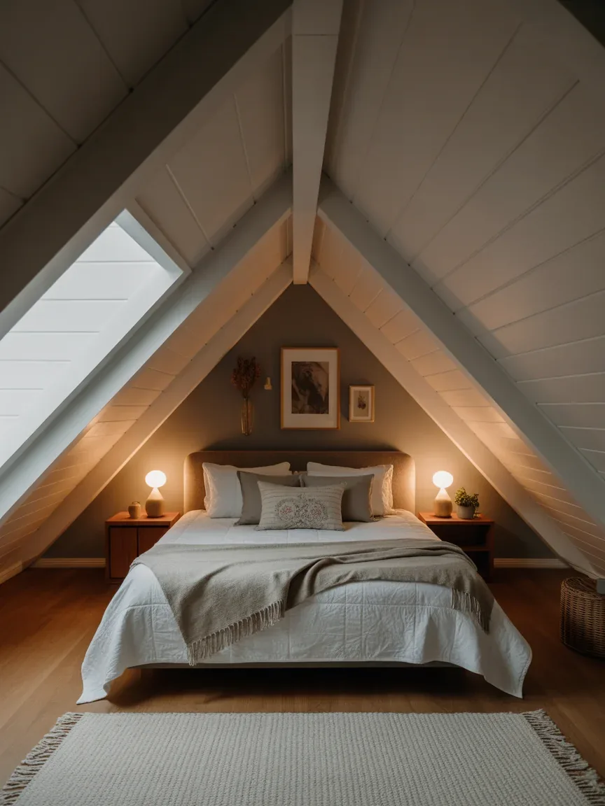 14. Bed Under Sloped Ceiling 14. Bed Under Sloped Ceiling