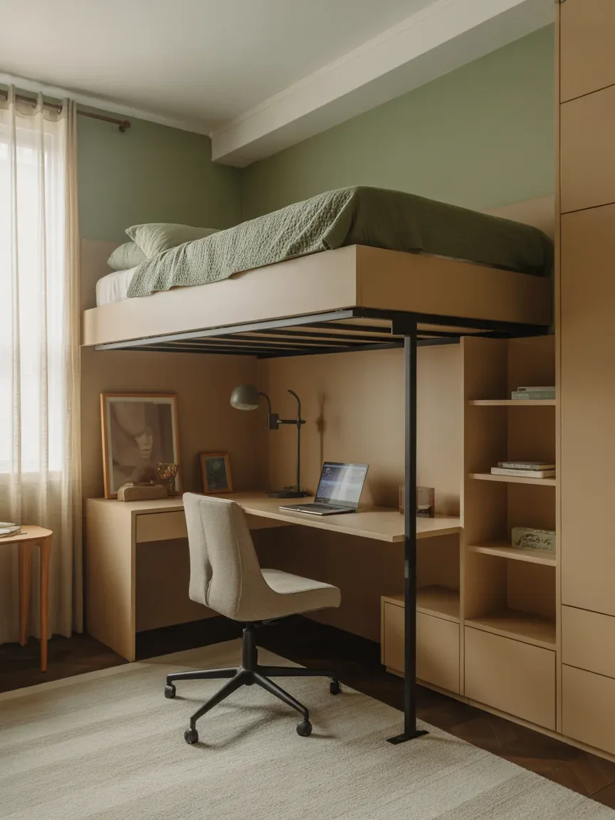 20. Bed With Pull-Out Desk Platform 20. Bed With Pull-Out Desk Platform