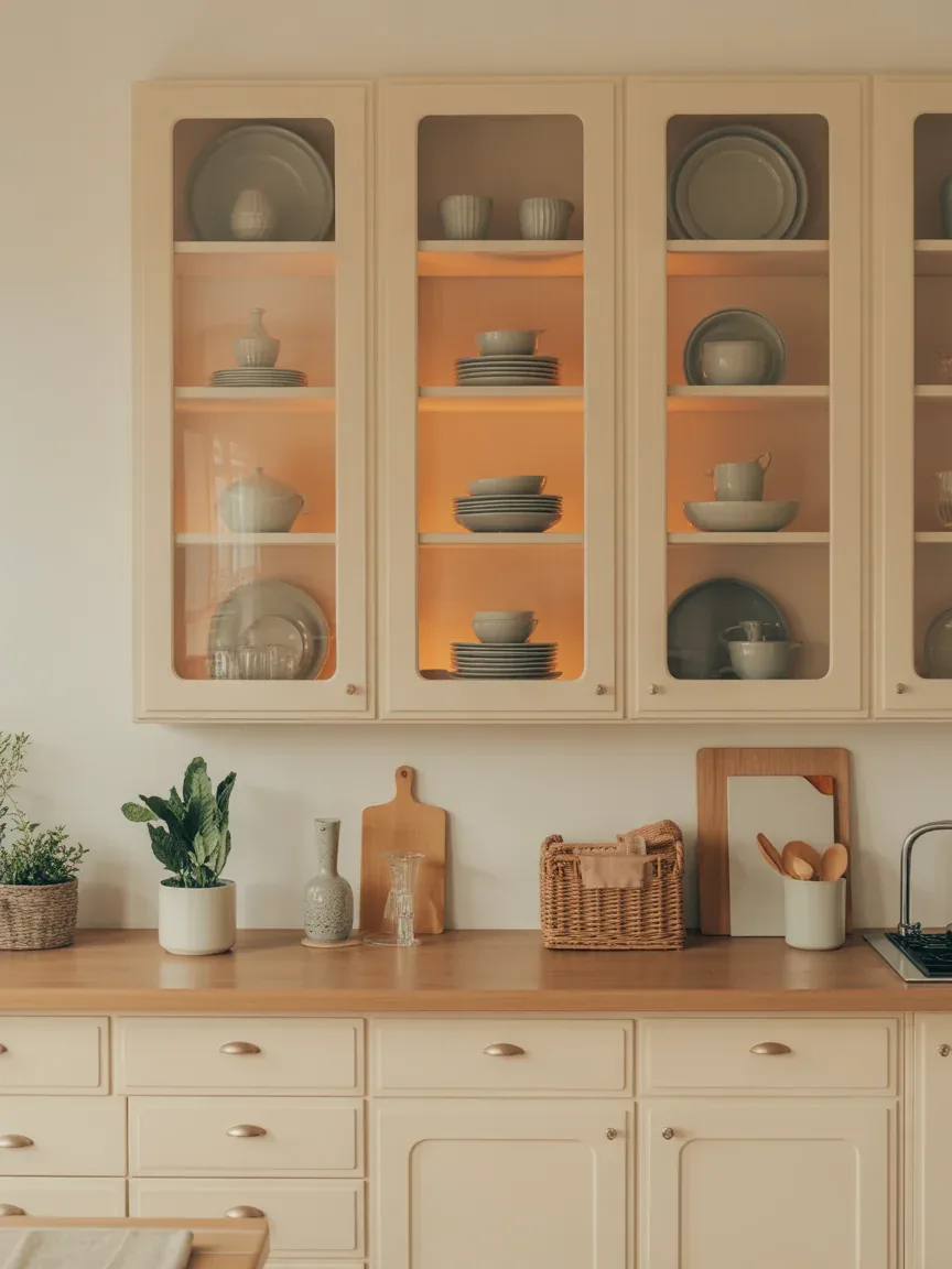 Beige Kitchen Cabinets + Gold Hardware: The Luxe Combo Designers Can’t Stop Using