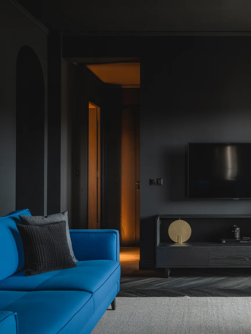 10. Black and Blue Dramatic Contrast