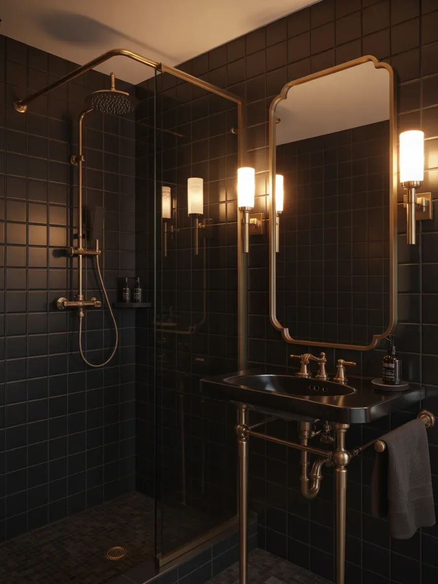 6. Black and Brass Boutique Hotel Bathroom 6. Black and Brass Boutique Hotel Bathroom