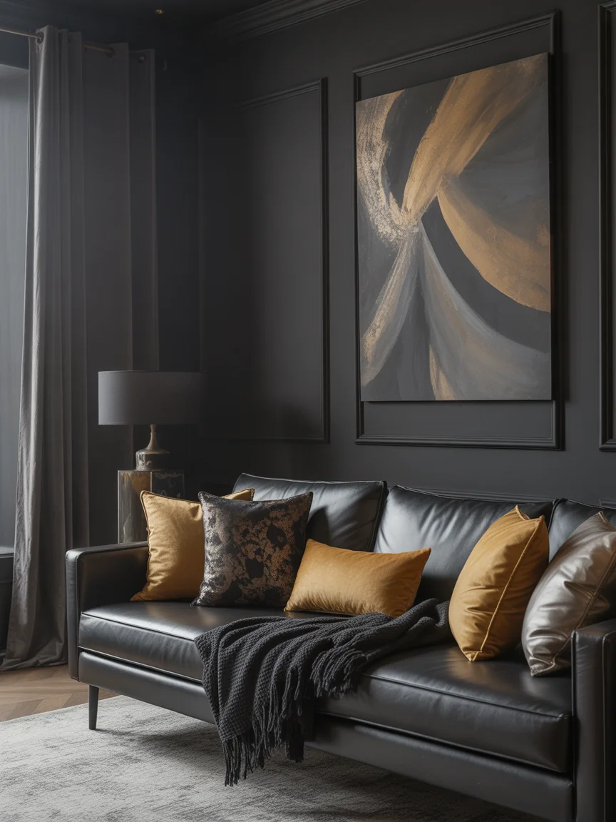 24. Black and Metallic Mixed Finish Room