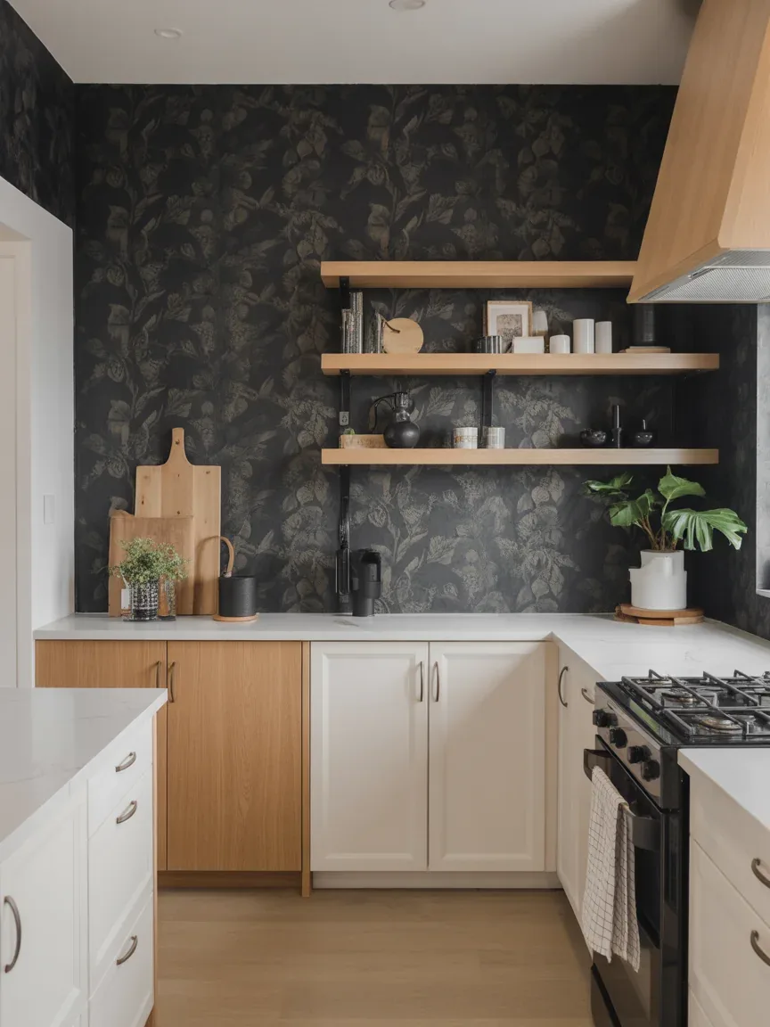 19. Black Floral Modern Farmhouse Kitchen 19. Black Floral Modern Farmhouse Kitchen