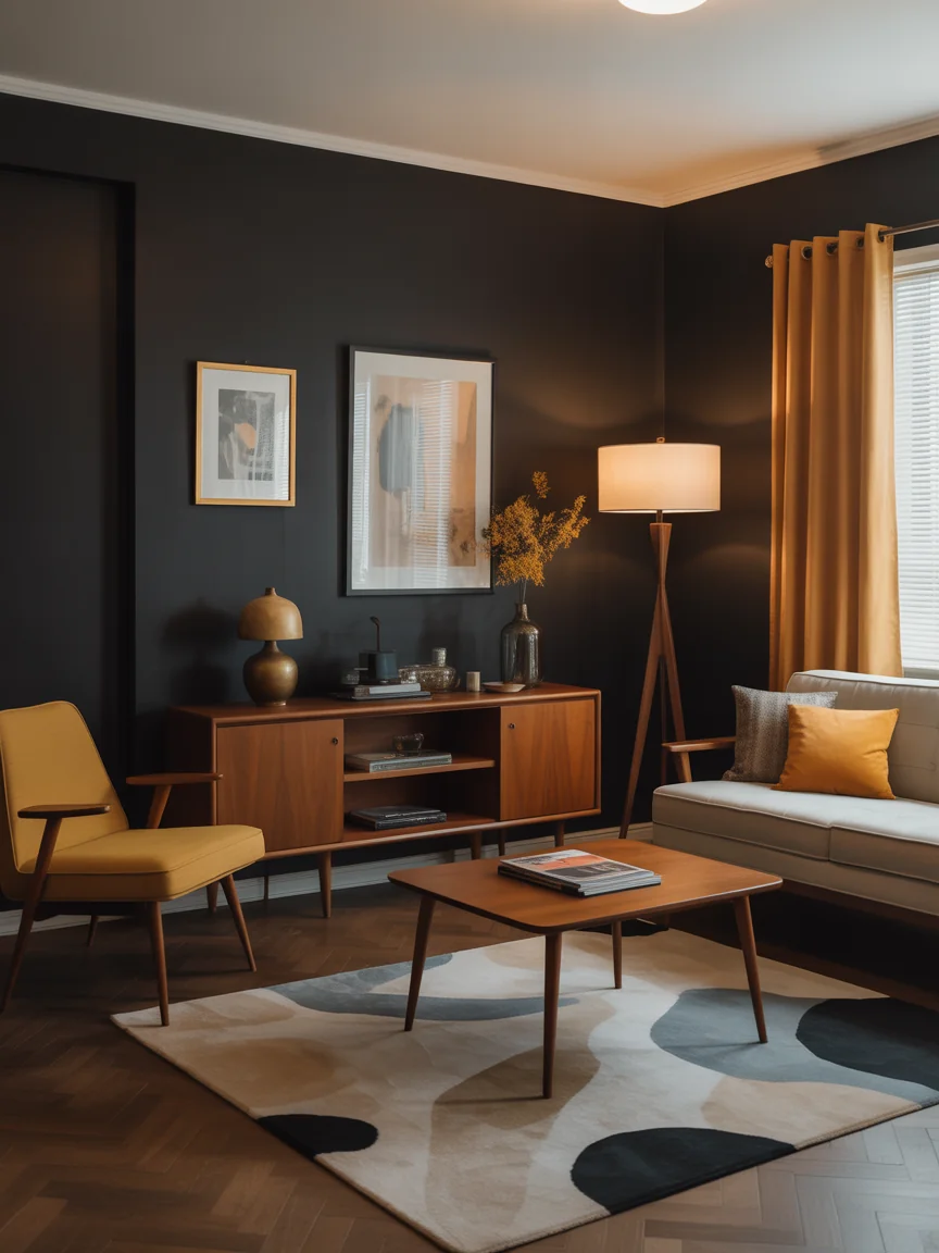 17. Black Mid-Century Modern Mix