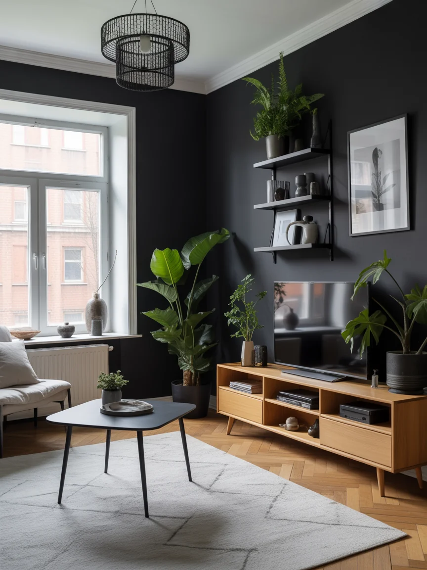 5. Black Scandinavian Simplicity