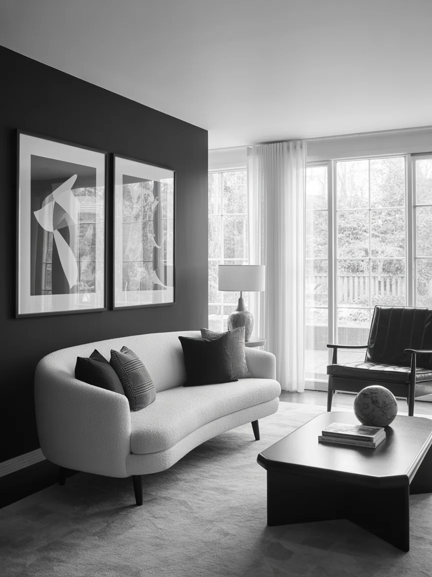 5. Black & White Mid Century Drama