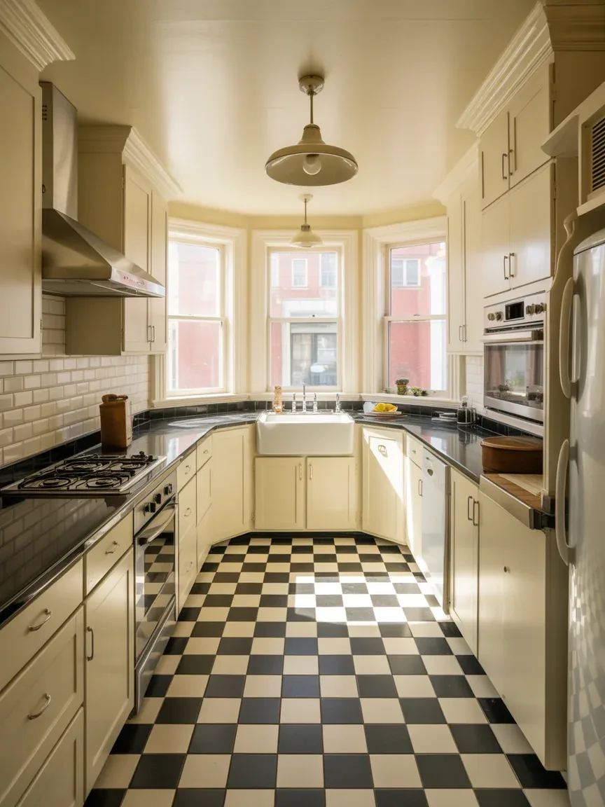 9. Black-and-White Checkerboard Tile Farmhouse Revival 9. Black-and-White Checkerboard Tile Farmhouse Revival