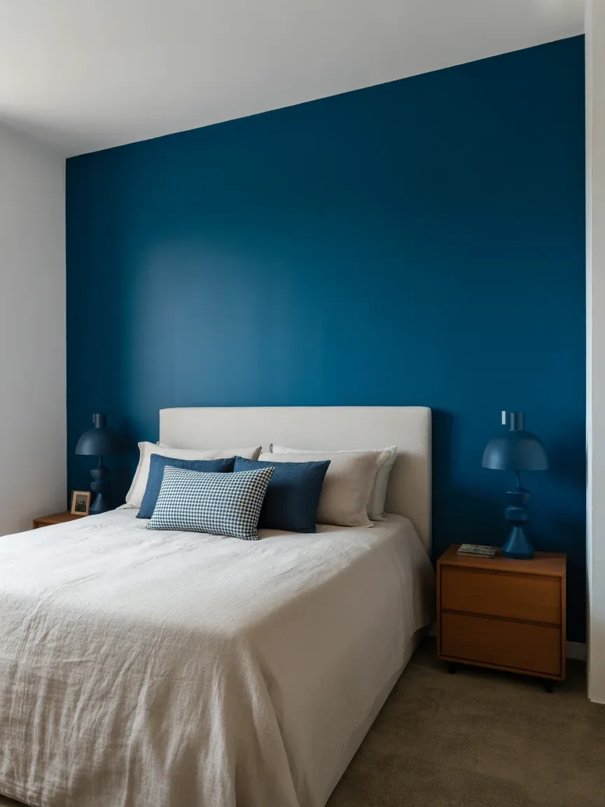 12. Blue Accent Wall Statement Room 12. Blue Accent Wall Statement Room