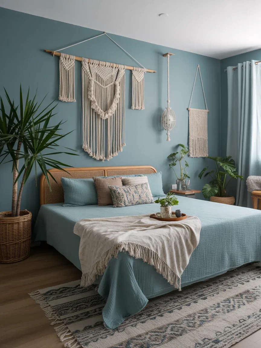 7. Boho Blue Oasis With Earthy Accents 7. Boho Blue Oasis With Earthy Accents