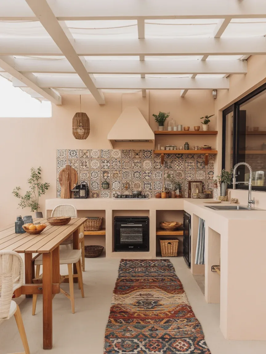 15. Boho Eclectic Outdoor Kitchen 15. Boho Eclectic Outdoor Kitchen