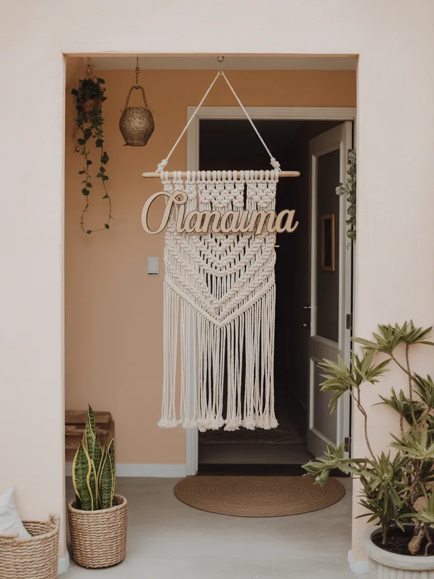 9. Boho Macramé Name Plate Design 9. Boho Macramé Name Plate Design
