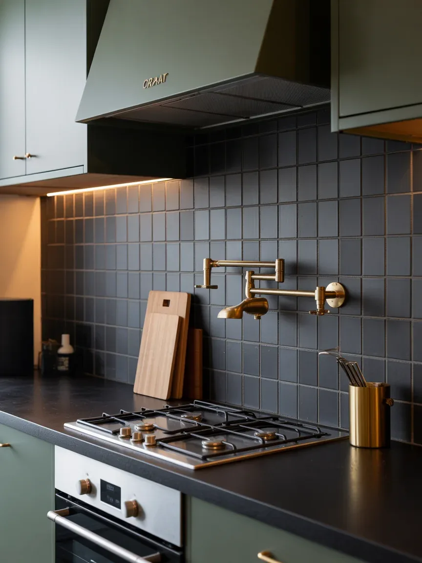 2. Bold Matte Black Statement Wall 2. Bold Matte Black Statement Wall